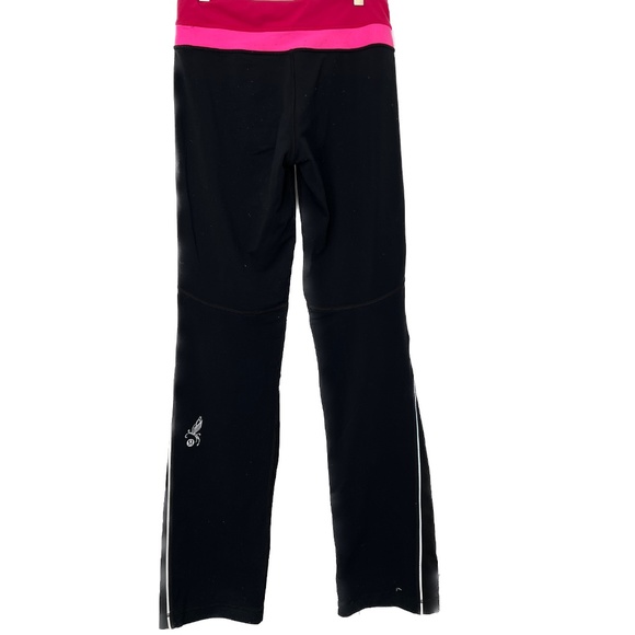 Lululemon Black Pink Yoga Pants Running Workout Sz 4 Low Rise Zipper Pockets Vtg - Picture 2 of 10